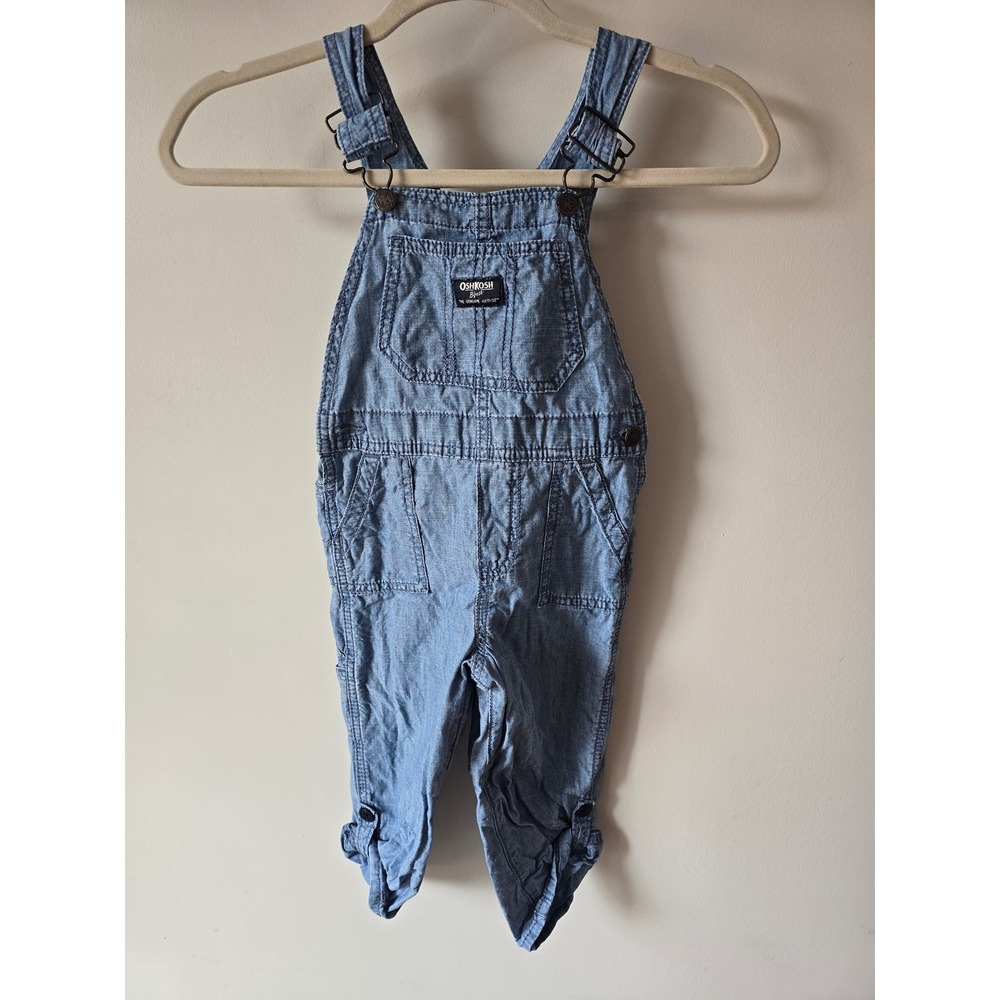 OshKosh Bgosh Kids 3T Blue Chambray Denim Vestbak Bib Overalls 2H245610